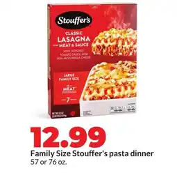 Hy-Vee Family Size Stouffer's pasta dinner offer