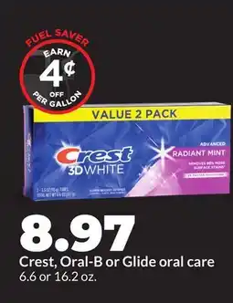 Hy-Vee Crest, Oral-B or Glide oral care offer