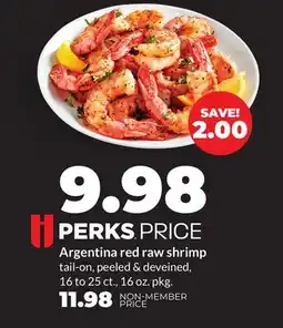 Hy-Vee Argentina red raw shrimp offer