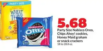 Hy-Vee Party Size Nabisco Oreo, Chips Ahoy! cookies, Honey Maid graham or snack crackers offer