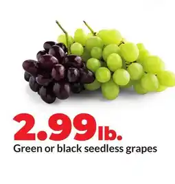 Hy-Vee Green or black seedless grapes offer