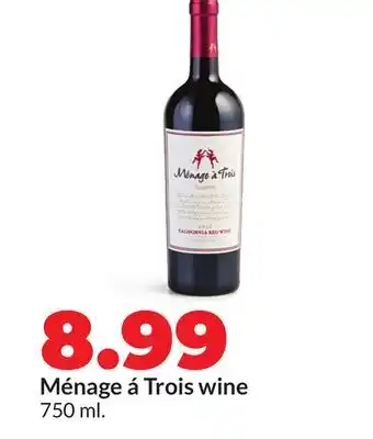 Hy-Vee Ménage á Trois wine offer