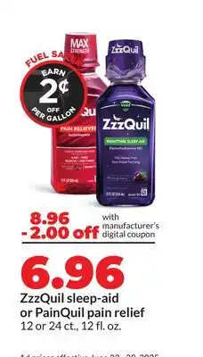 Hy-Vee ZzzQuil sleep-aid or PainQuil pain relief offer
