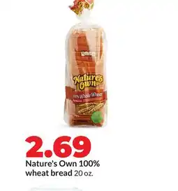 Hy-Vee Nature's Own 100% wheat bread offer