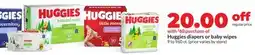 Hy-Vee Huggies diapers or baby wipes offer