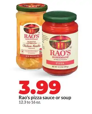 Hy-Vee Rao's pizza sauce or soup offer