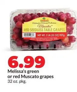 Hy-Vee Melissa's green or red Muscato grapes offer
