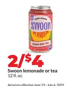 Hy-Vee Swoon lemonade or tea offer