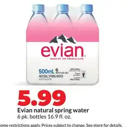 Hy-Vee Evian natural spring water offer