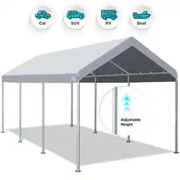 Walmart ADVANCE OUTDOOR 10 ft x 20 ft x 11 ft Car Canopy Garage Boat Shelter Gray Carports offer