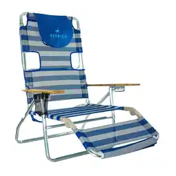 Walmart Ostrich 3 N 1 Lightweight Aluminum 5 Position Reclining Beach Chair, Striped offer