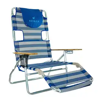 Walmart Ostrich 3 N 1 Lightweight Aluminum 5 Position Reclining Beach Chair, Striped offer