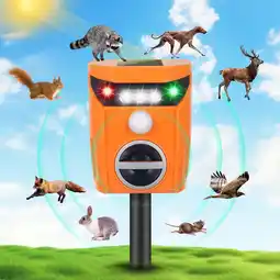 Walmart Solar Ultrasonic Animal Repeller in Orange - Eco-friendly Pest Deterrent for Outdoor Spaces offer