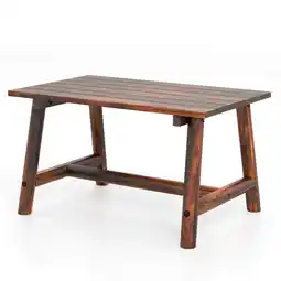 Walmart Costway Outdoor Coffee Table with Slatted Tabletop Rectangle Side Table for Garden offer