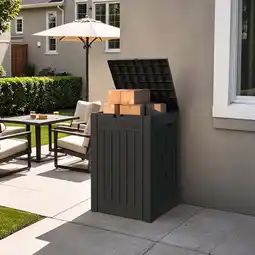 Walmart Patiowell 48 Gallon Resin Deck Box for Outside, Waterproof Storage Box with Lockable Secure, Black offer