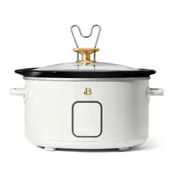 Walmart Beautiful 4Qt Slow Cooker with Touch-Activated Display, White Icing by Drew Barrymore offer