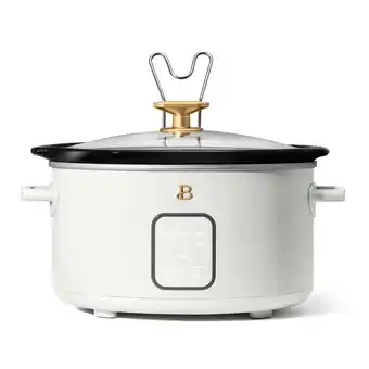 Walmart Beautiful 4Qt Slow Cooker with Touch-Activated Display, White Icing by Drew Barrymore offer