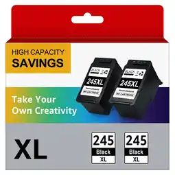 Walmart pg 245 Black Ink cartridge Compatible for Canon 245xl Black ink cartridge 245 black ink (2 Black) offer
