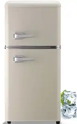 Walmart 3.2 Cu.ft 2 Doors Compact Refrigerators with Freezers, Retro Mini Refrigerators, Cream offer