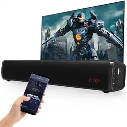 Walmart GCZ 50W Bluetooth Sound Bar with Subwoofer, Optical Input, RCA, 3D Surround Home Audio TV Speakers offer