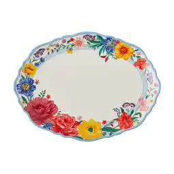 Walmart The Pioneer Woman Brilliant Blooms Stoneware Serve Platter offer