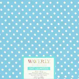 Walmart Waverly Inspirations Cotton 18 x 21 Fat Quarter Medium Dot Aqua Print Fabric, 1 Each offer