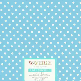 Walmart Waverly Inspirations Cotton 18 x 21 Fat Quarter Medium Dot Aqua Print Fabric, 1 Each offer