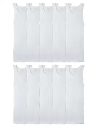 Walmart Fruit of the Loom Men's Eversoft A-Shirt Tank Top Undershirts, Super Value 10-Pack offer