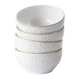 Walmart Sofia Home 4 Pack White Stoneware Bowls By Sofia Vergara offer