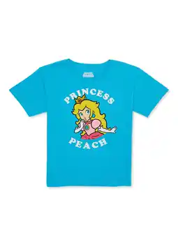 Walmart Princess Peach Girls Short Sleeve Graphic T-Shirt, Sizes 4-16 offer