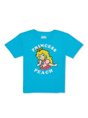 Walmart Princess Peach Girls Short Sleeve Graphic T-Shirt, Sizes 4-16 offer