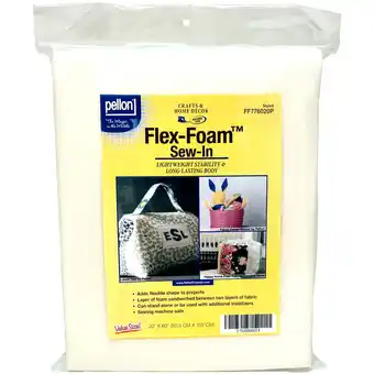 Walmart Pellon Flex Foam Sew-in Fabric 20 x 60 Precut Package, off-White offer