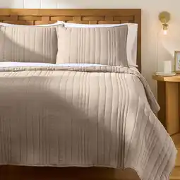 Walmart Better Homes & Gardens Linen Blend Quilt, Tan, Full/Queen, All Ages offer