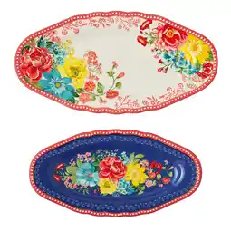 Walmart The Pioneer Woman Fancy Flourish Narrow Platter Set of 2 offer