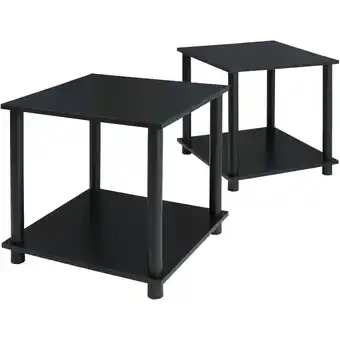 Walmart Mainstays No Tools End Tables, Solid Black, Set of 2 offer