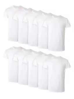 Walmart Hanes Men's Super Value Pack White Crew T-Shirt Undershirts, 10 Pack offer