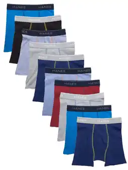 Walmart Hanes Boys’ Comfort Flex Tagless Boxer Briefs, 10 Pack, Sizes S-XL offer