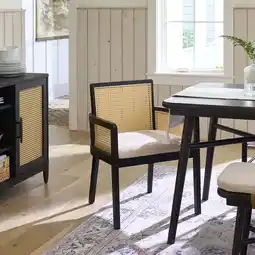 Walmart Better Homes & Gardens Springwood Caning Captains Dining Chair 2 Pack, Charcoal Finish offer