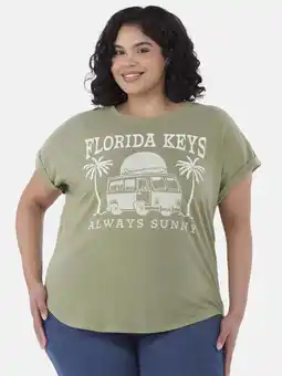 Walmart Terra & Sky Women's Plus Size Florida Keys Graphic Tee with Short Sleeves, Sizes 0X-5X offer
