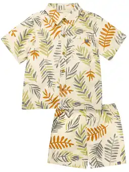 Walmart Modern Moments by Gerber Toddler Boy Resort Shirt and Short Outfit Set, 2-Piece, 12 Months - 5T offer