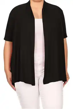 Walmart Moa Collection Women's Plus Size Open Front Cardigan – Casual Short Sleeve Design offer