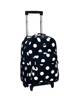 Walmart Rockland Unisex Luggage 17 Rolling Backpack R01 Black Dot offer