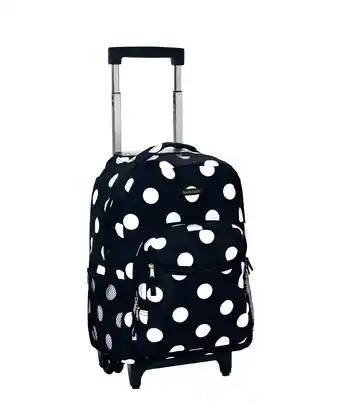 Walmart Rockland Unisex Luggage 17 Rolling Backpack R01 Black Dot offer