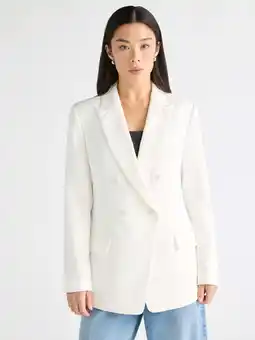 Walmart Scoop Women's Slim Fit Double Breasted Blazer, Sizes XS-XXL offer