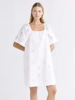 Walmart Free Assembly Women's Square Neck Eyelet Mini Dress with Short Sleeves, Sizes XS-XXL offer