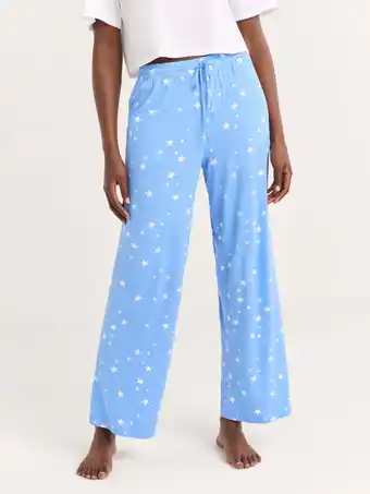 Walmart Joyspun Women’s Sleepwear Long Knit Pajama Pants, 29'' Inseam, Sizes S-3X offer