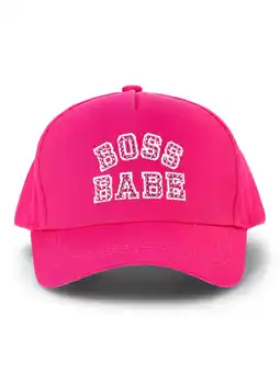 Walmart Paris Hilton Women's Boss Babe Varsity Baseball Cap, Hot Pink offer