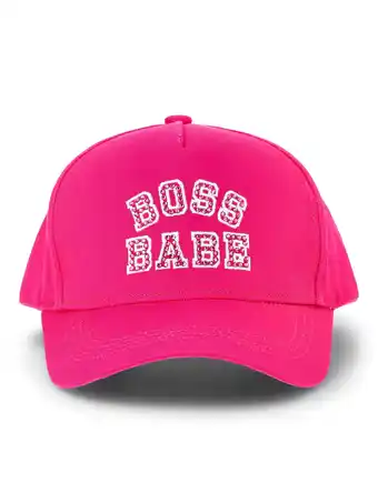 Walmart Paris Hilton Women's Boss Babe Varsity Baseball Cap, Hot Pink offer