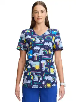 Walmart Scrubstar Women's and Women’s Plus Eeyore Print V-Neck Scrub Top, Sizes S-3XL offer