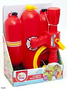 Walmart Play Day Firefighter Backpack Water Blaster Firehose Role Play Toy for Outdoor Fun Ages 3+ offer